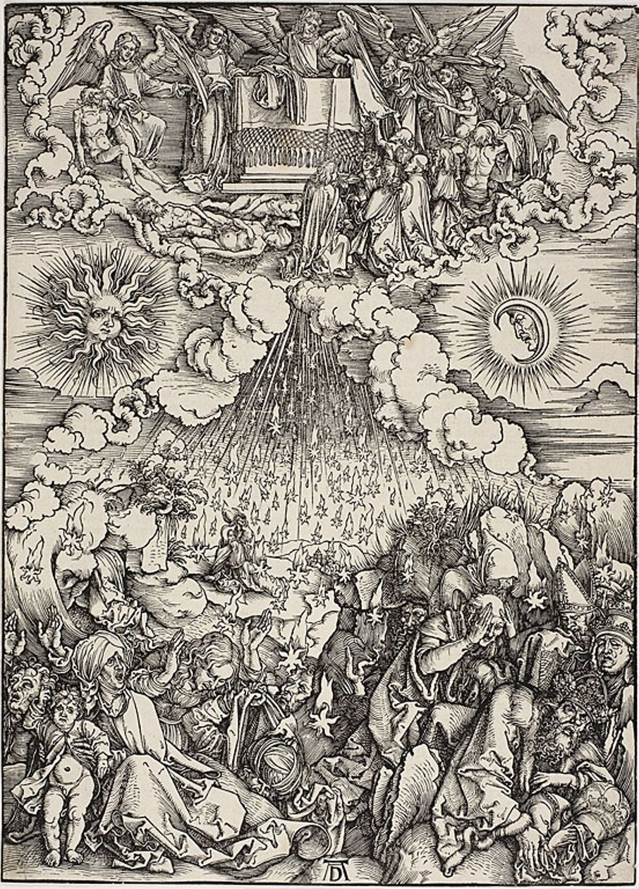 Otevření páté a šesté pečeti z Apokalypsy od Albrecht Dürer