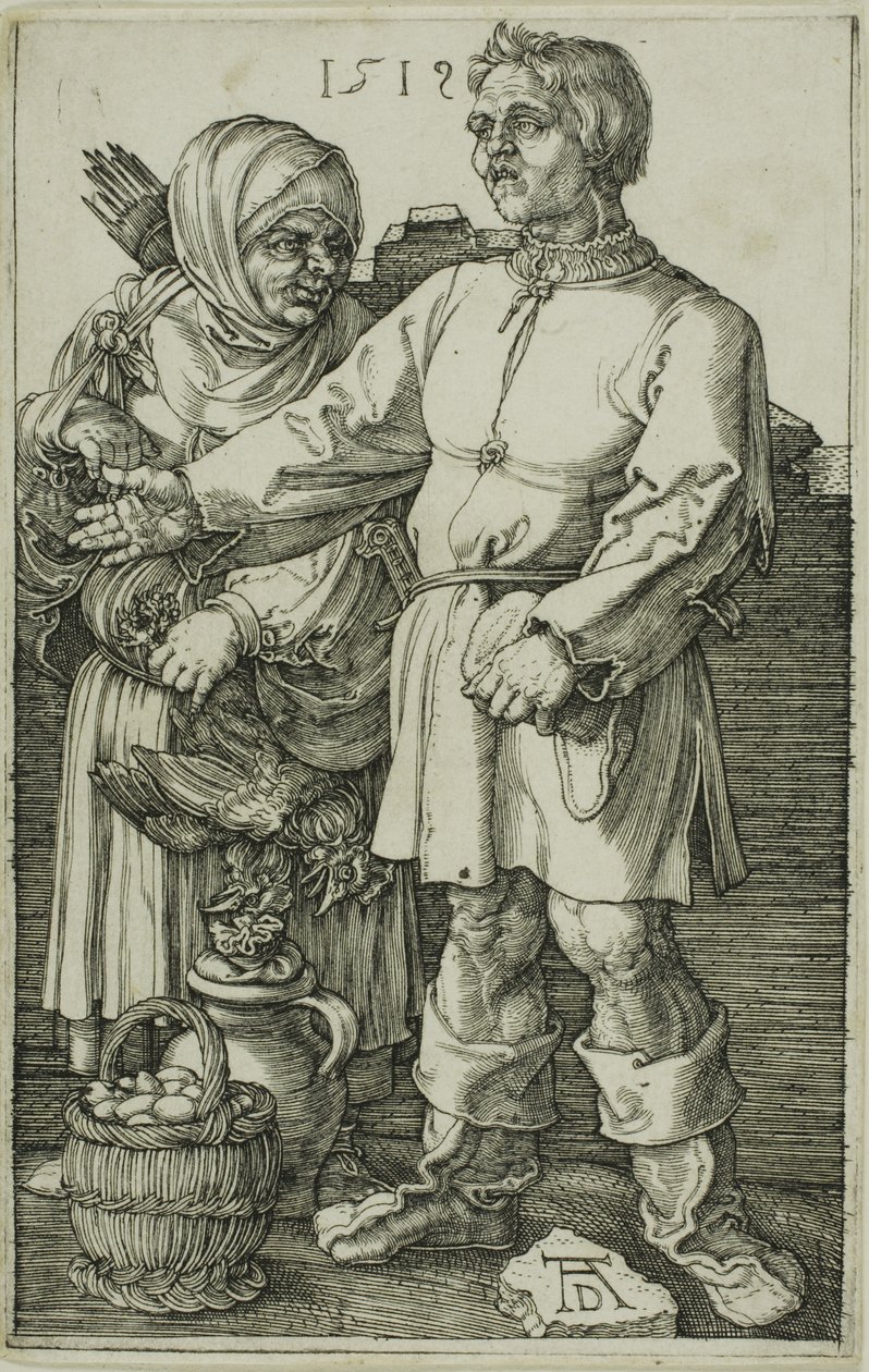 Rolník a jeho žena na trhu od Albrecht Dürer