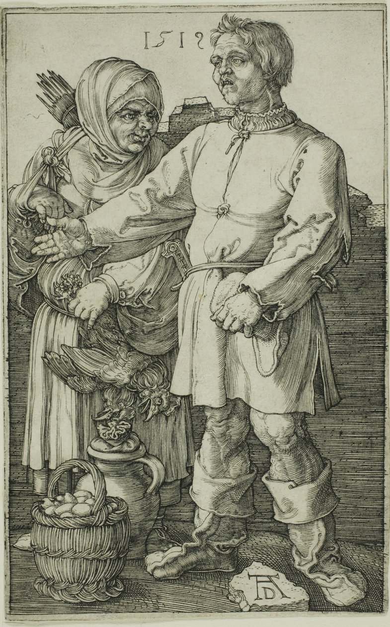 Sedlák a jeho žena na trhu od Albrecht Dürer