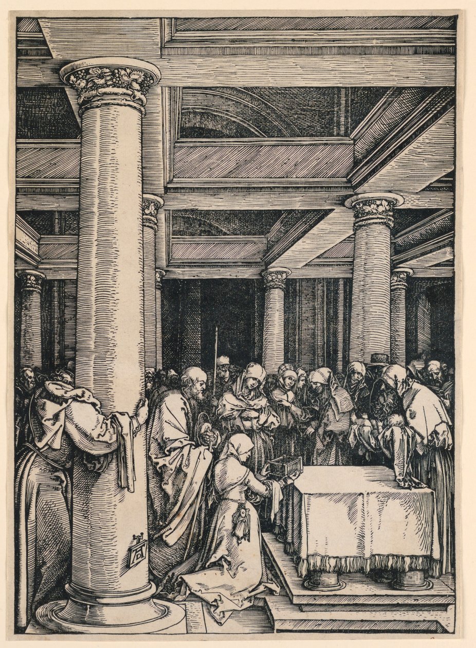 Prezentace v chrámu. ze série Life of the Virgin od Albrecht Dürer
