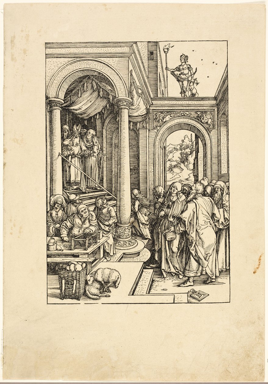 Uvedení Panny Marie do chrámu, ze Života Panny od Albrecht Dürer
