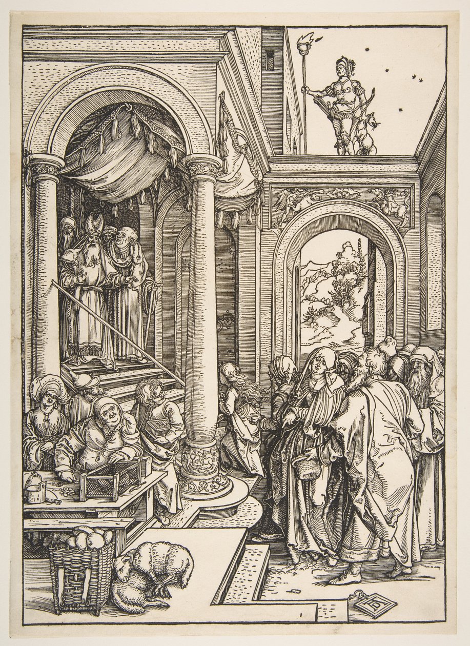 Uvedení Panny Marie do chrámu, ze souboru „Život Panny Marie“ od Albrecht Dürer