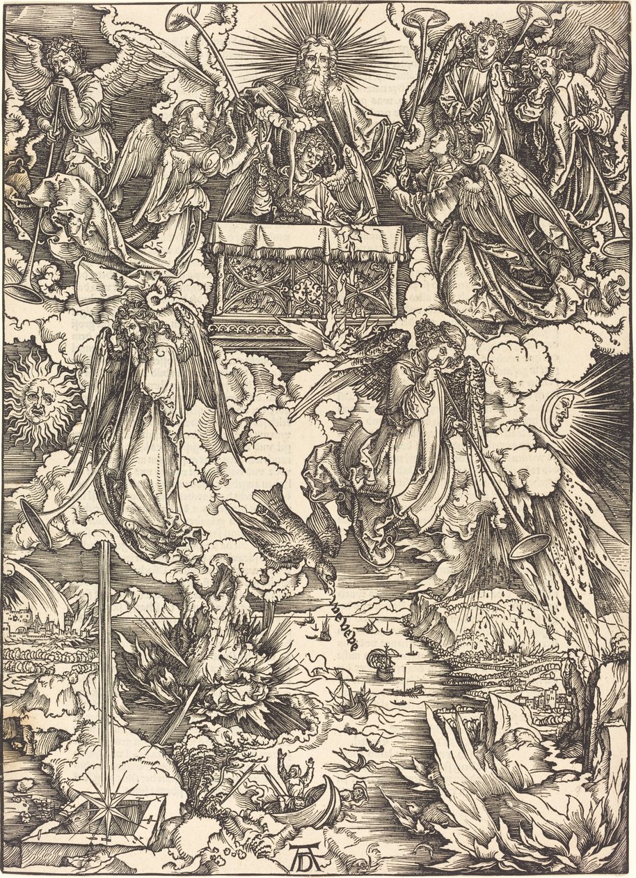 Sedm andělů s trubkami od Albrecht Dürer