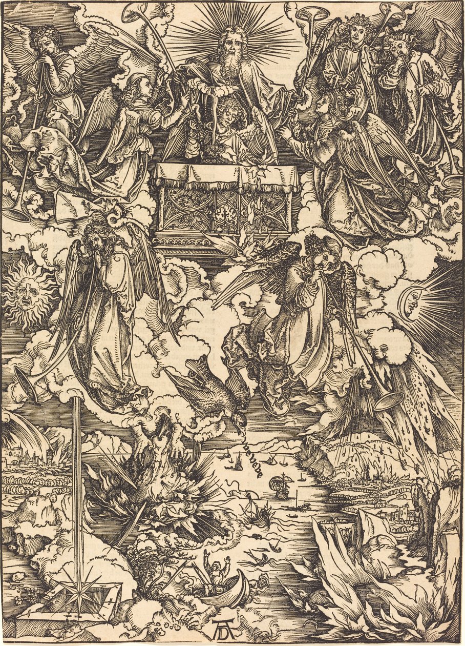 Sedm andělů s trubkami od Albrecht Dürer
