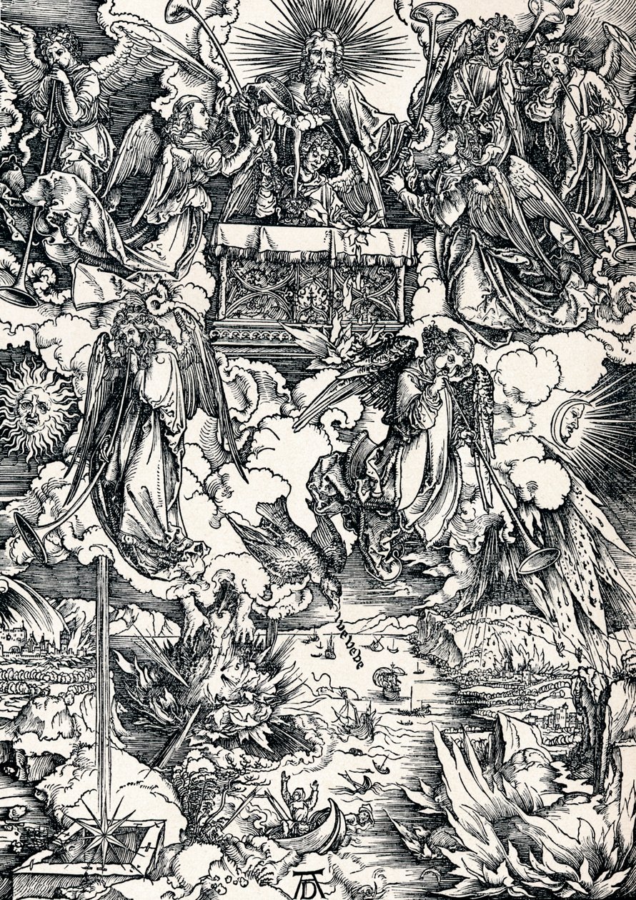 Sedm trubek je dáno andělům, 1498 1906. od Albrecht Dürer
