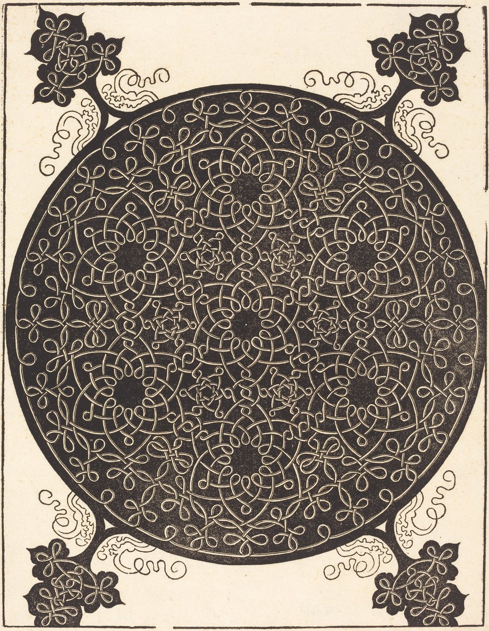 Šestý uzel (kombinující sedm malých systémů uzlů s černými středy) od Albrecht Dürer