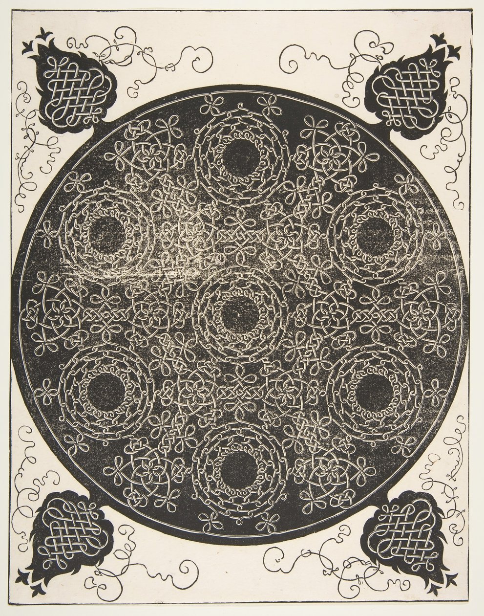 Šestý uzel. Prokládaný rondel se sedmi věnci, 1521 dříve. od Albrecht Dürer