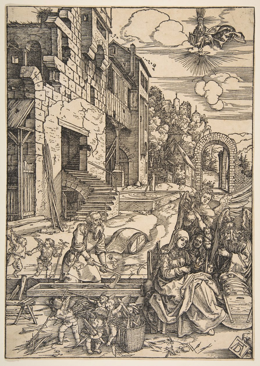 Pobyt Svaté rodiny v Egyptě, ze Života Panny, po roce 1511. od Albrecht Dürer