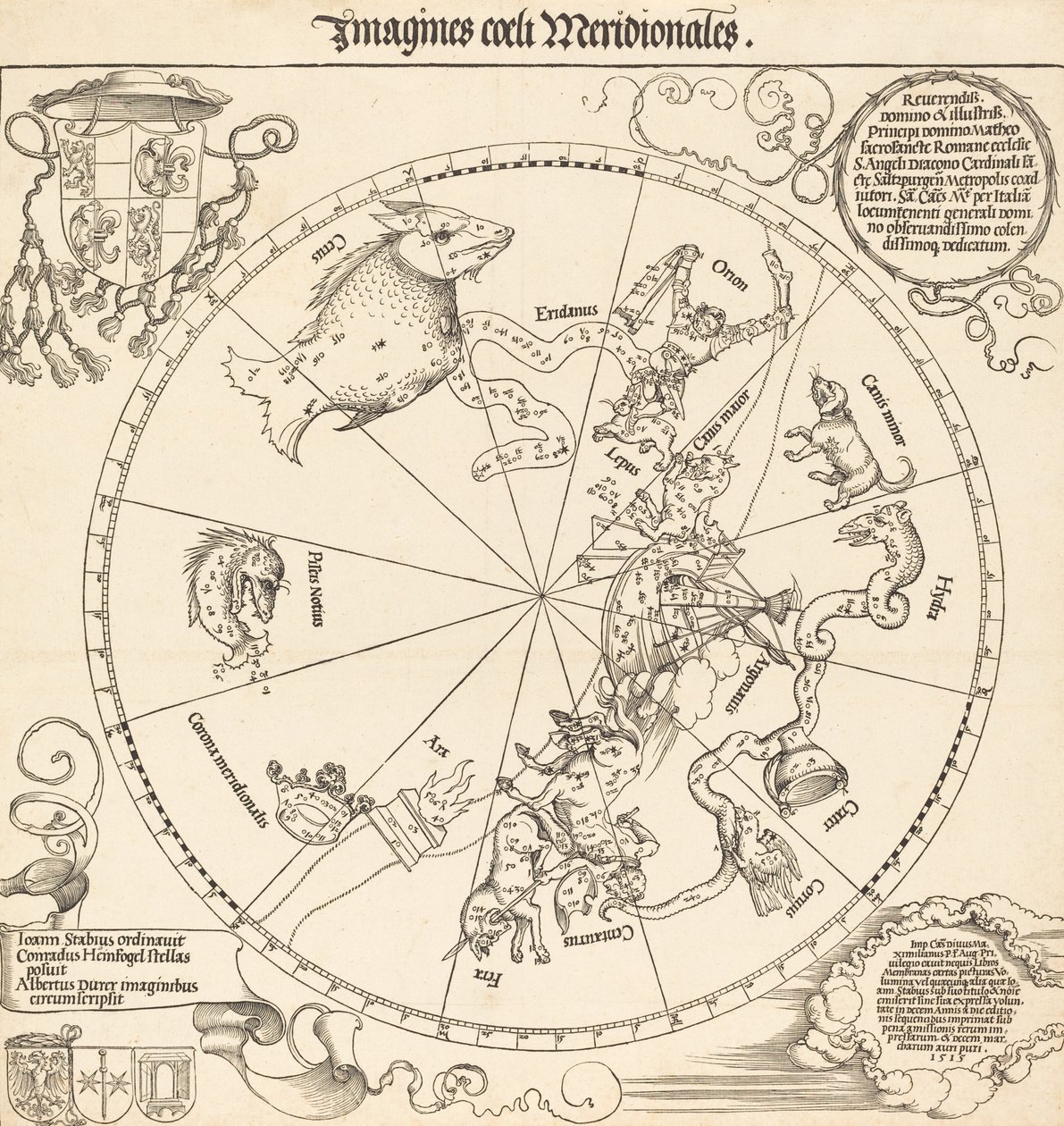 Jižní nebeská polokoule, 1515. od Albrecht Dürer