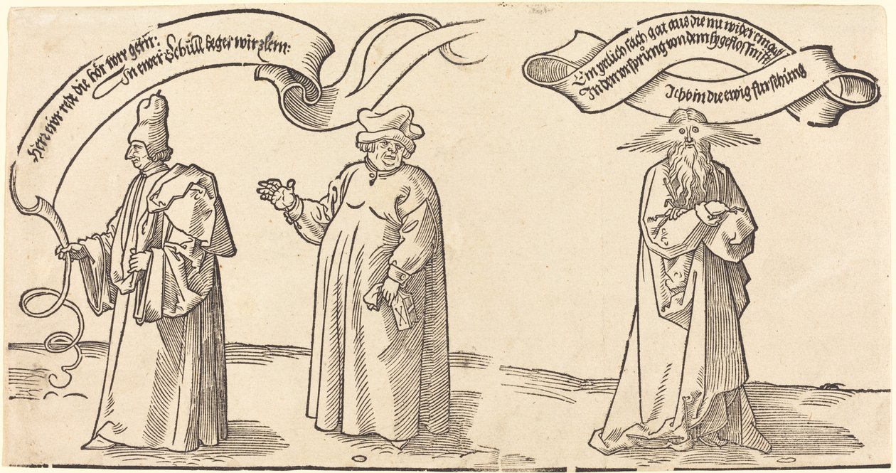 Učitel, duchovní a Prozřetelnost od Albrecht Dürer