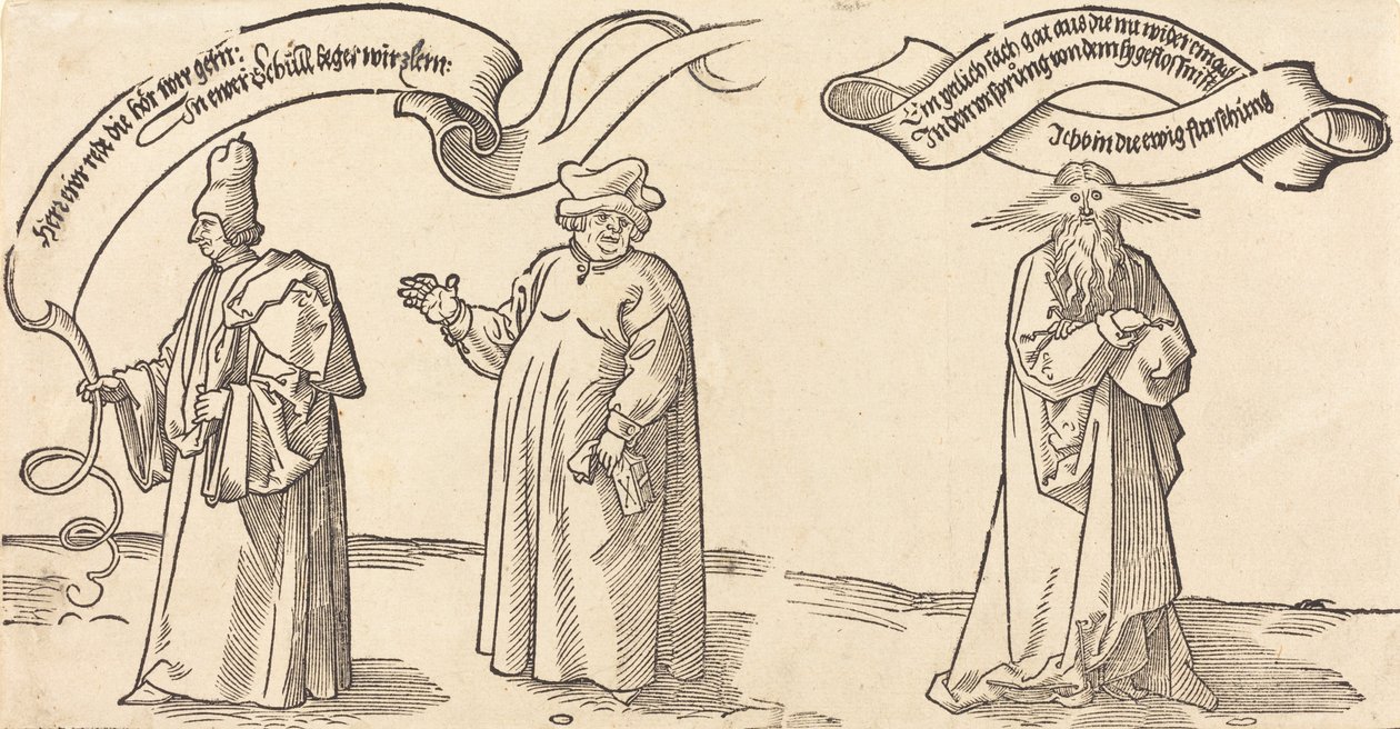 Učitel, duchovní a Prozřetelnost, pravděpodobně 1526. od Albrecht Dürer