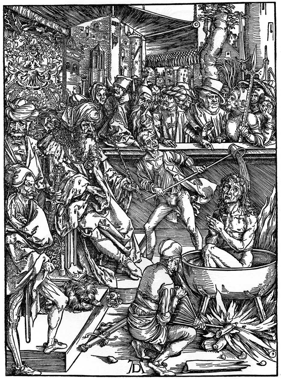 Mučení svatého Jana Evangelisty, 1498, 1936 od Albrecht Dürer