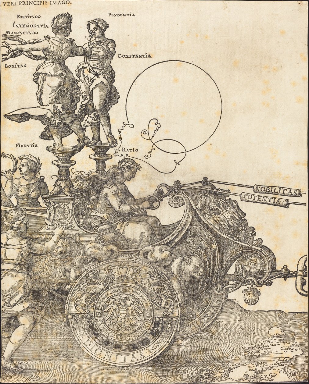 Triumfální vůz Maxmiliána I. (Velký triumfální vůz) [deska 2 z 8] od Albrecht Dürer