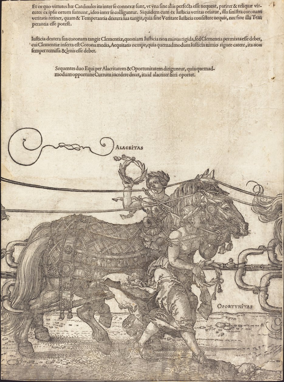 Triumfální vůz Maxmiliána I. Velký triumfální vůz [4. deska z 8], 1523 latinské vyd. od Albrecht Dürer