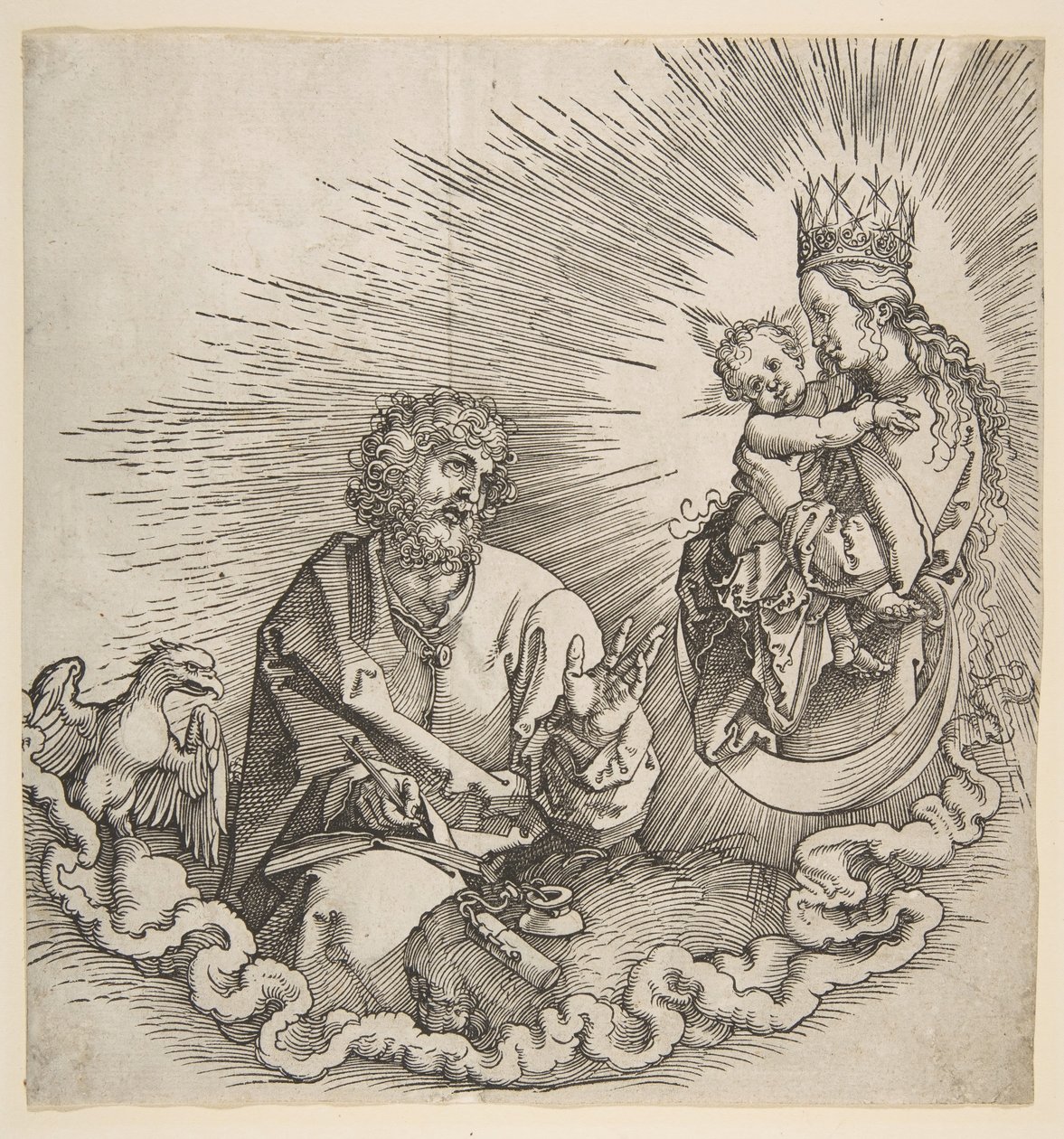 Panna se zjevuje svatému Janovi, Frontispis k Apokalypse, 1511. od Albrecht Dürer
