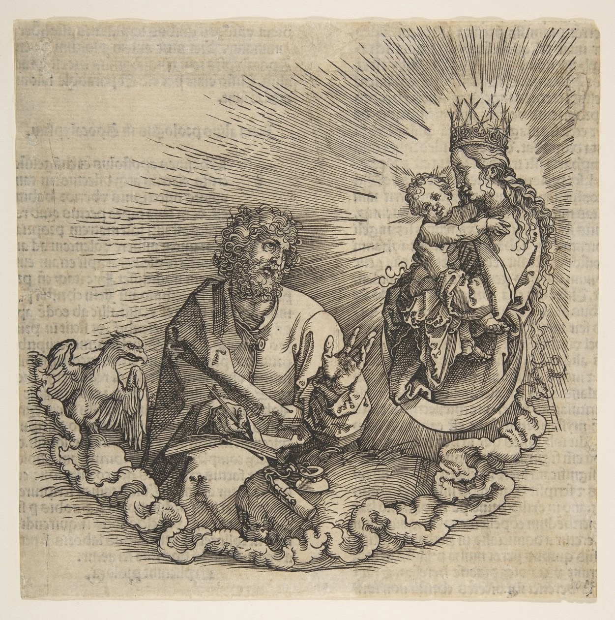 Panna se zjevuje svatému Janovi, Frontispis k Apokalypse, 1511. od Albrecht Dürer