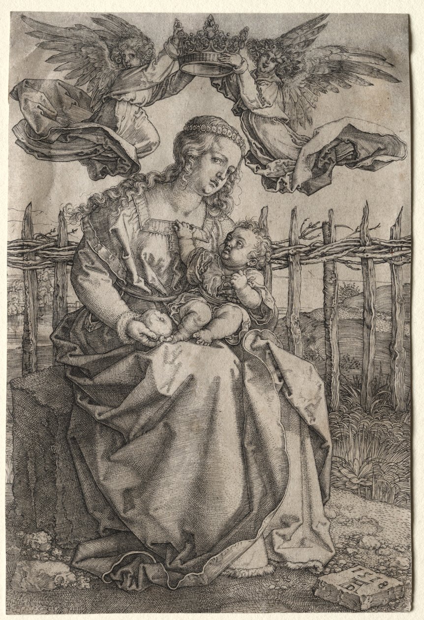 Panna korunovaná dvěma anděly, 1518. od Albrecht Dürer