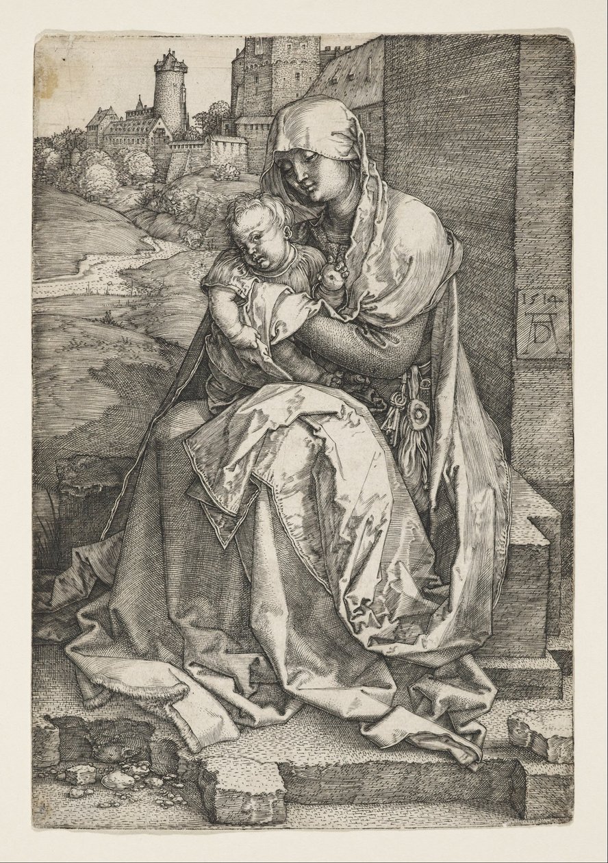 Panna sedící u zdi od Albrecht Dürer