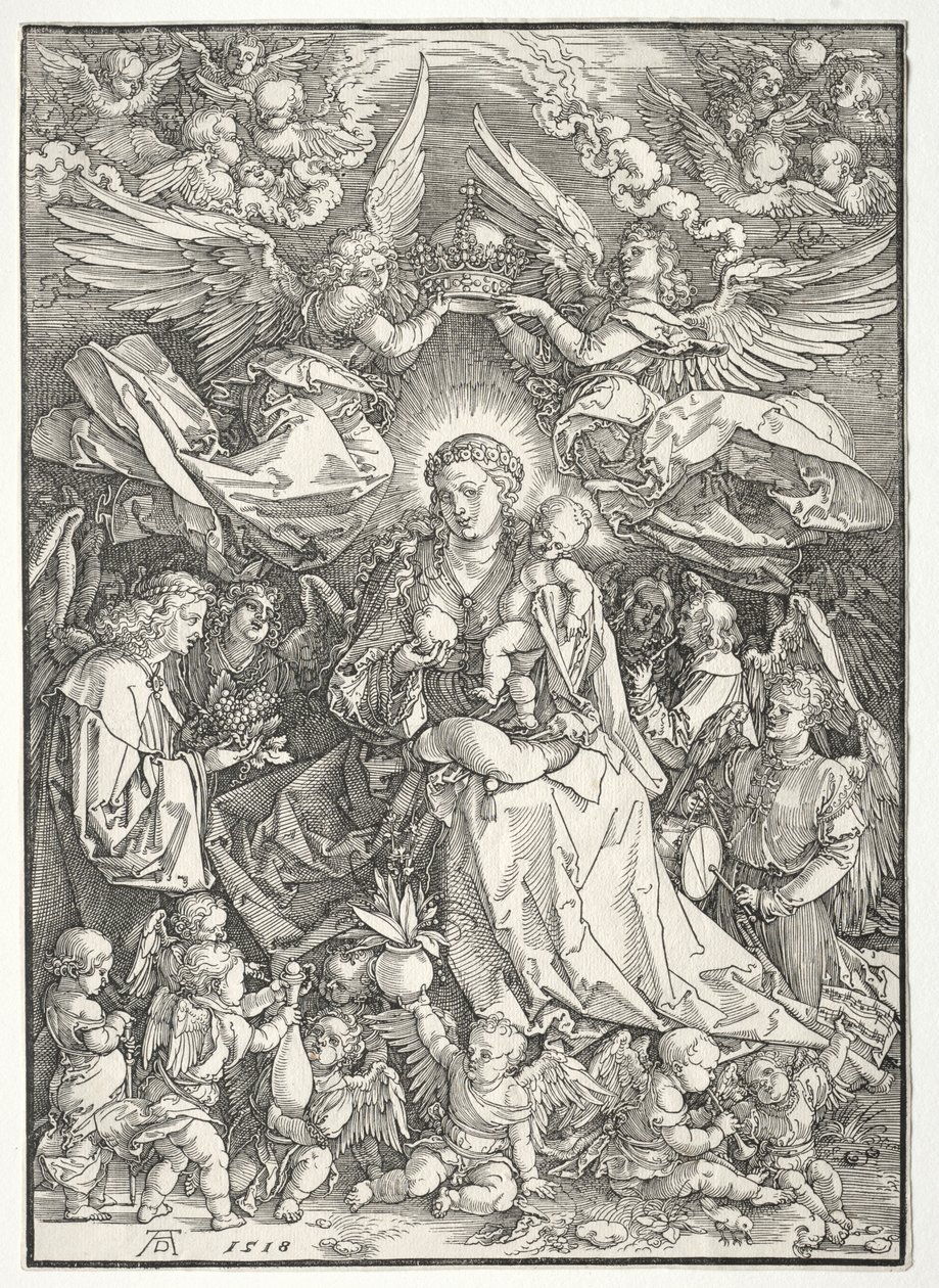 Panna obklopená mnoha anděly od Albrecht Dürer