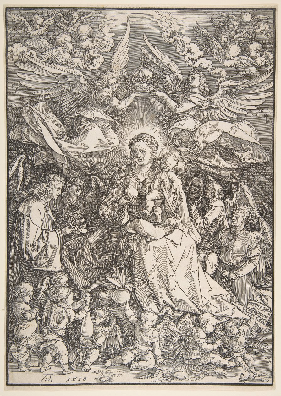 Panna obklopená mnoha anděly od Albrecht Dürer