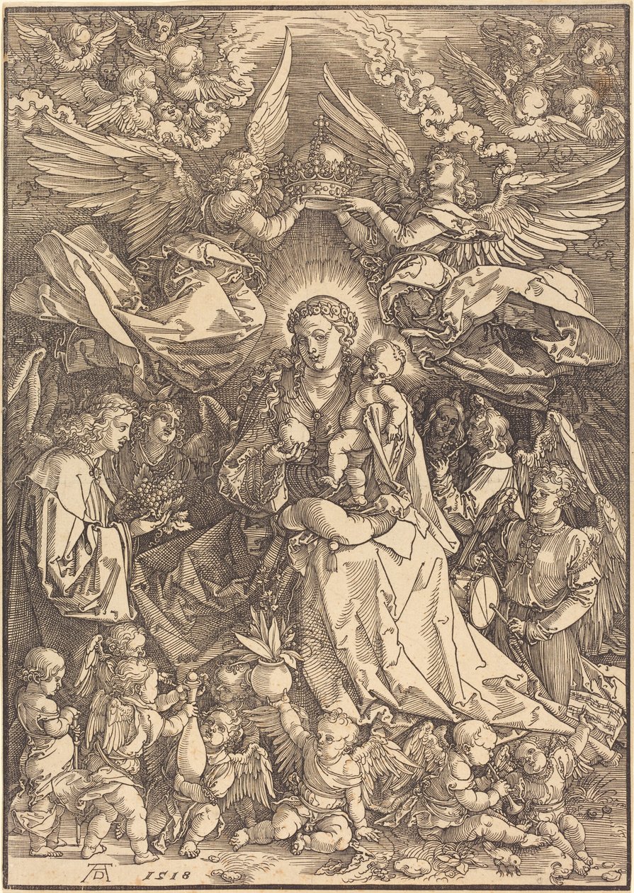 Panna obklopená mnoha anděly od Albrecht Dürer