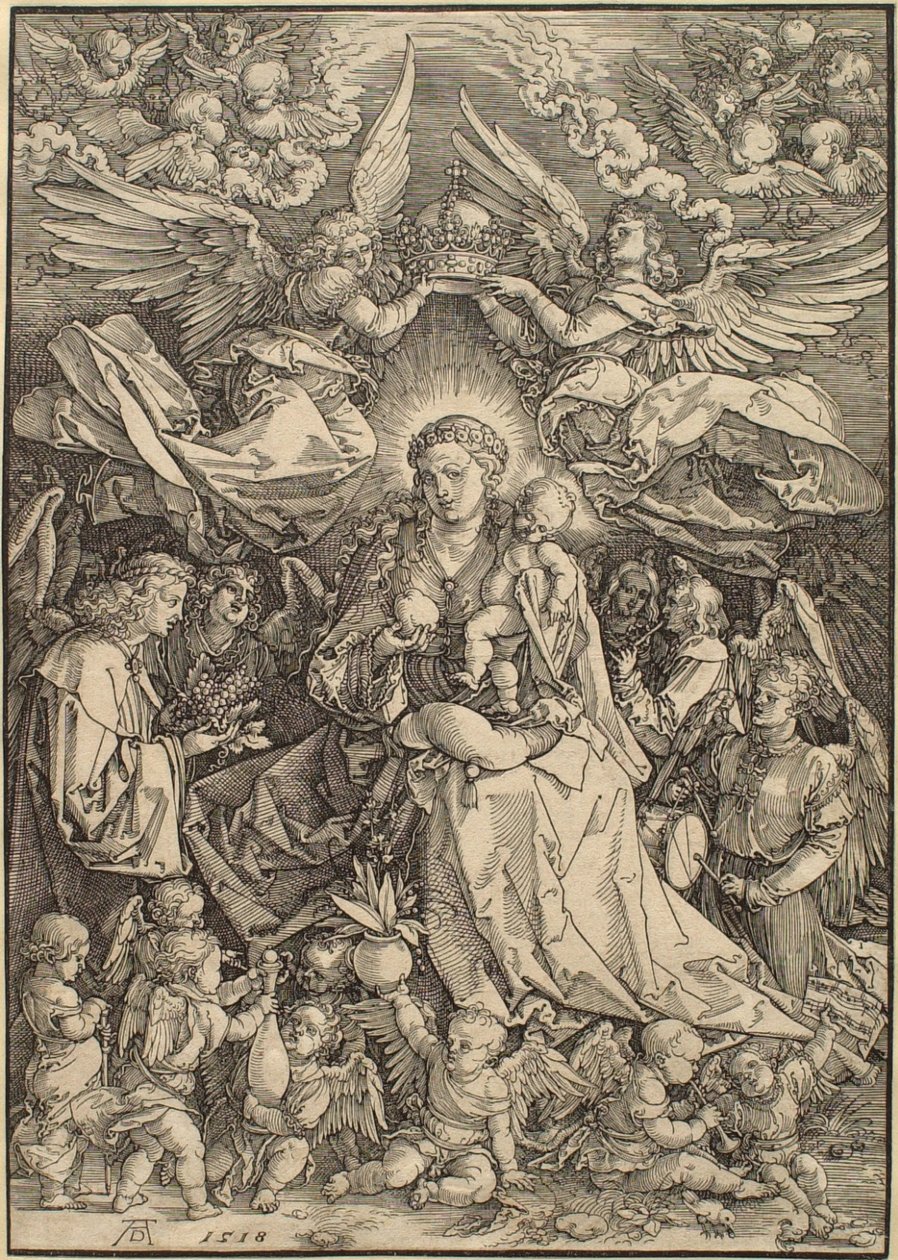 Panna obklopená mnoha anděly od Albrecht Dürer