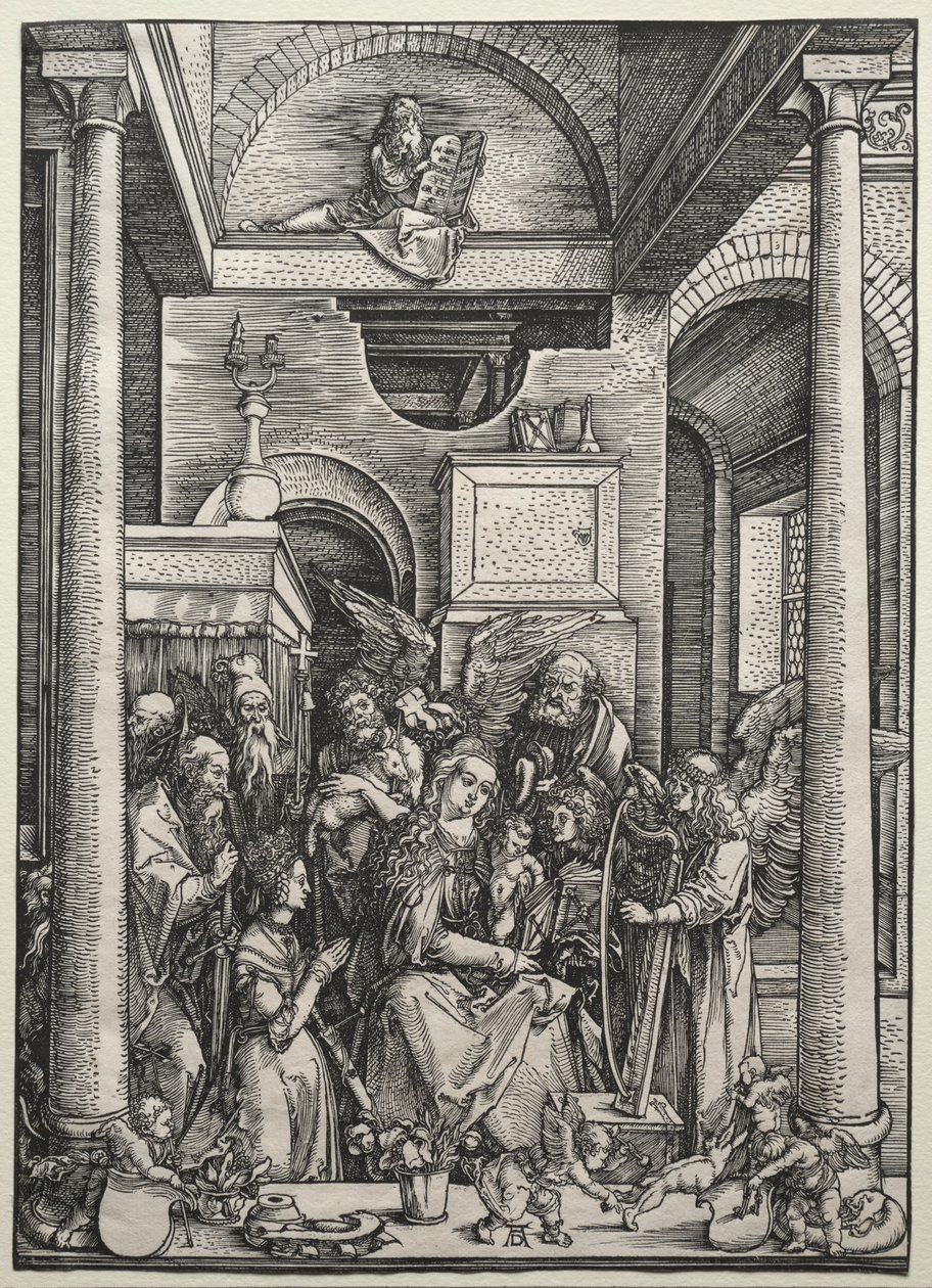 Panna a dítě obklopené svatými a anděly, c. 1500-1502. od Albrecht Dürer
