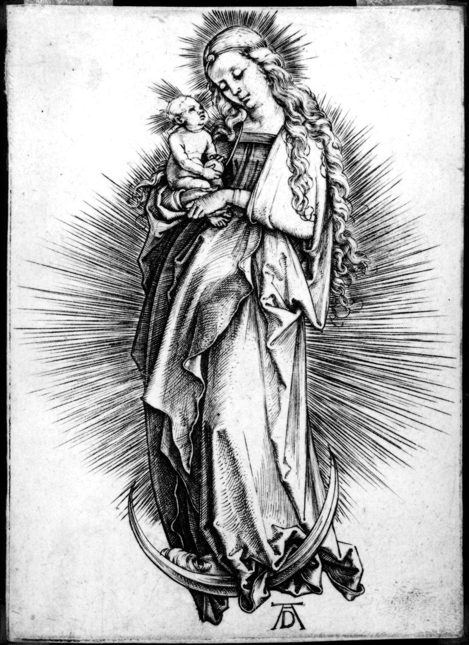 Panna a dítě na půlměsíci, 1499 od Albrecht Dürer