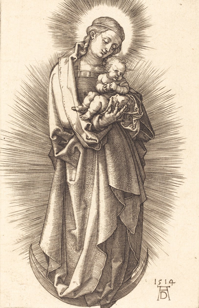 Panna a dítě na půlměsíci s diadémem, 1514. od Albrecht Dürer