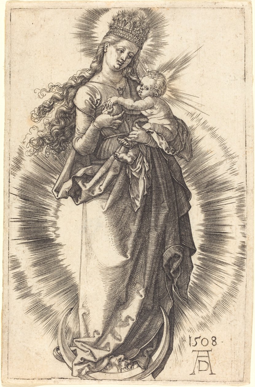Panna a dítě na půlměsíci s hvězdnou korunou od Albrecht Dürer