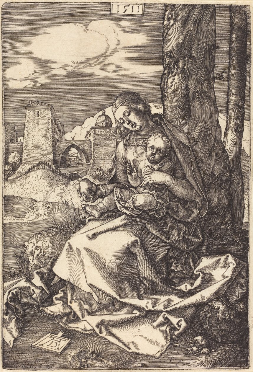 Panna Marie s dítětem a hruškou od Albrecht Dürer