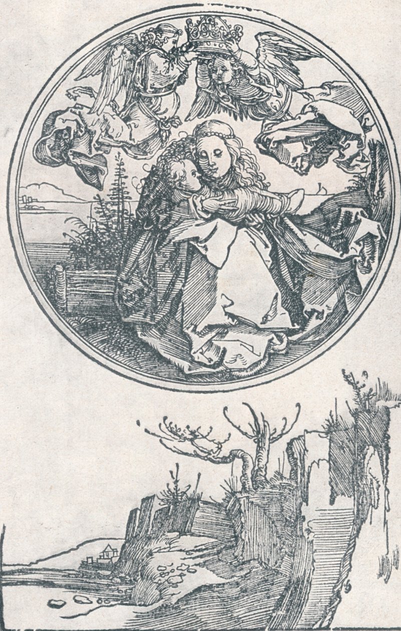 Panna korunovaná dvěma anděly, c1515 1906. od Albrecht Dürer