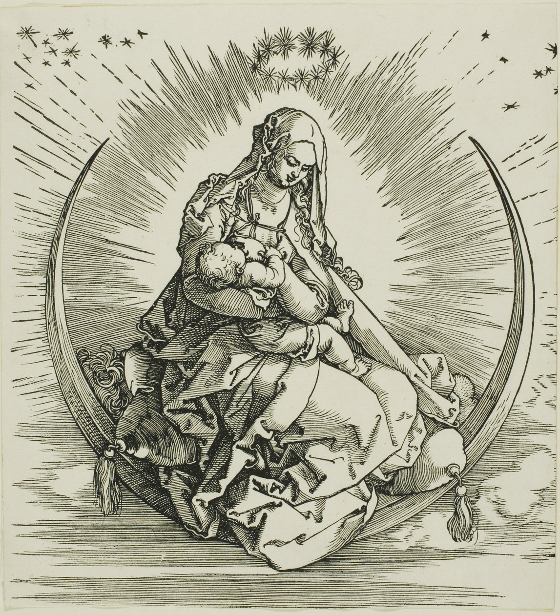Panna na půlměsíci, ze Života Panny od Albrecht Dürer