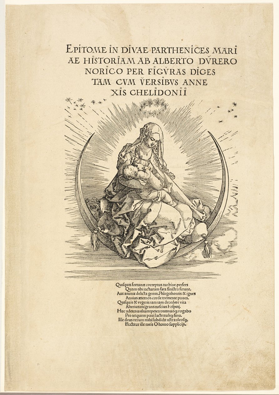 Panna na půlměsíci, ze Života Panny od Albrecht Dürer