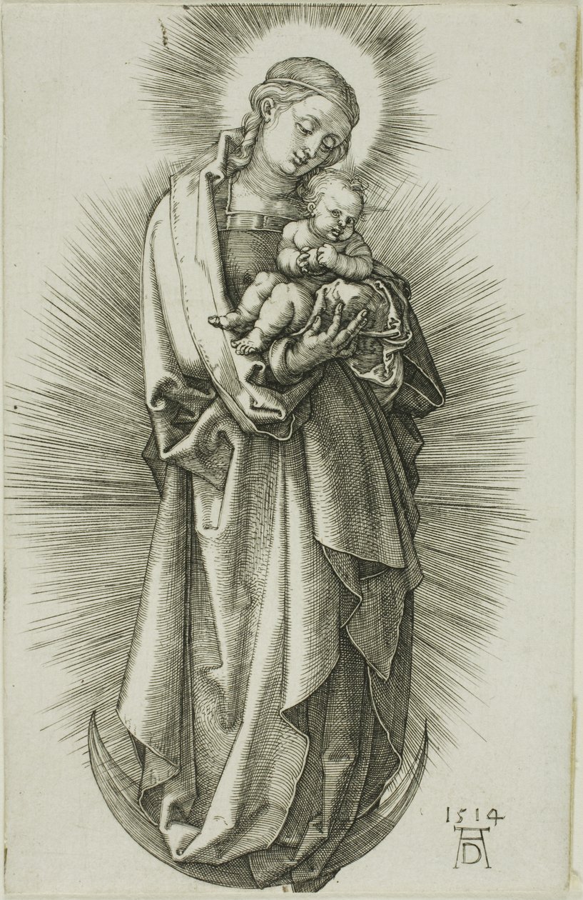 Panna na půlměsíci s diadémem od Albrecht Dürer
