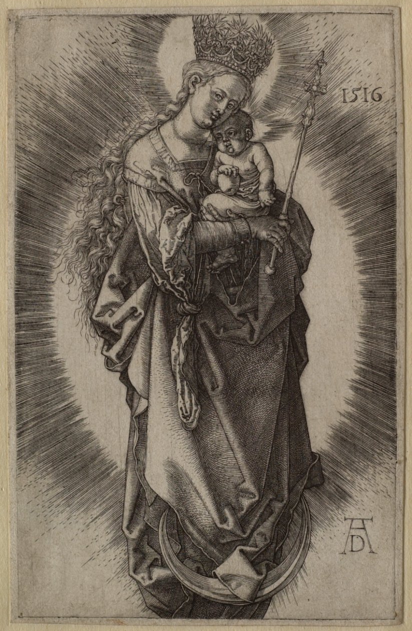 Panna na měsíčním srpku se žezlem a hvězdnou korunou od Albrecht Dürer