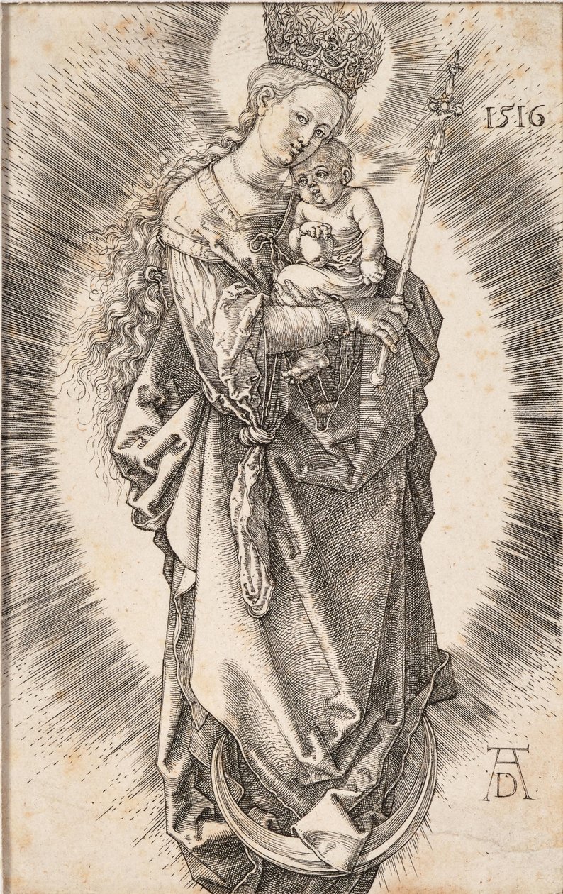 Panna s hvězdnou korunou a žezlem, 1516. od Albrecht Dürer