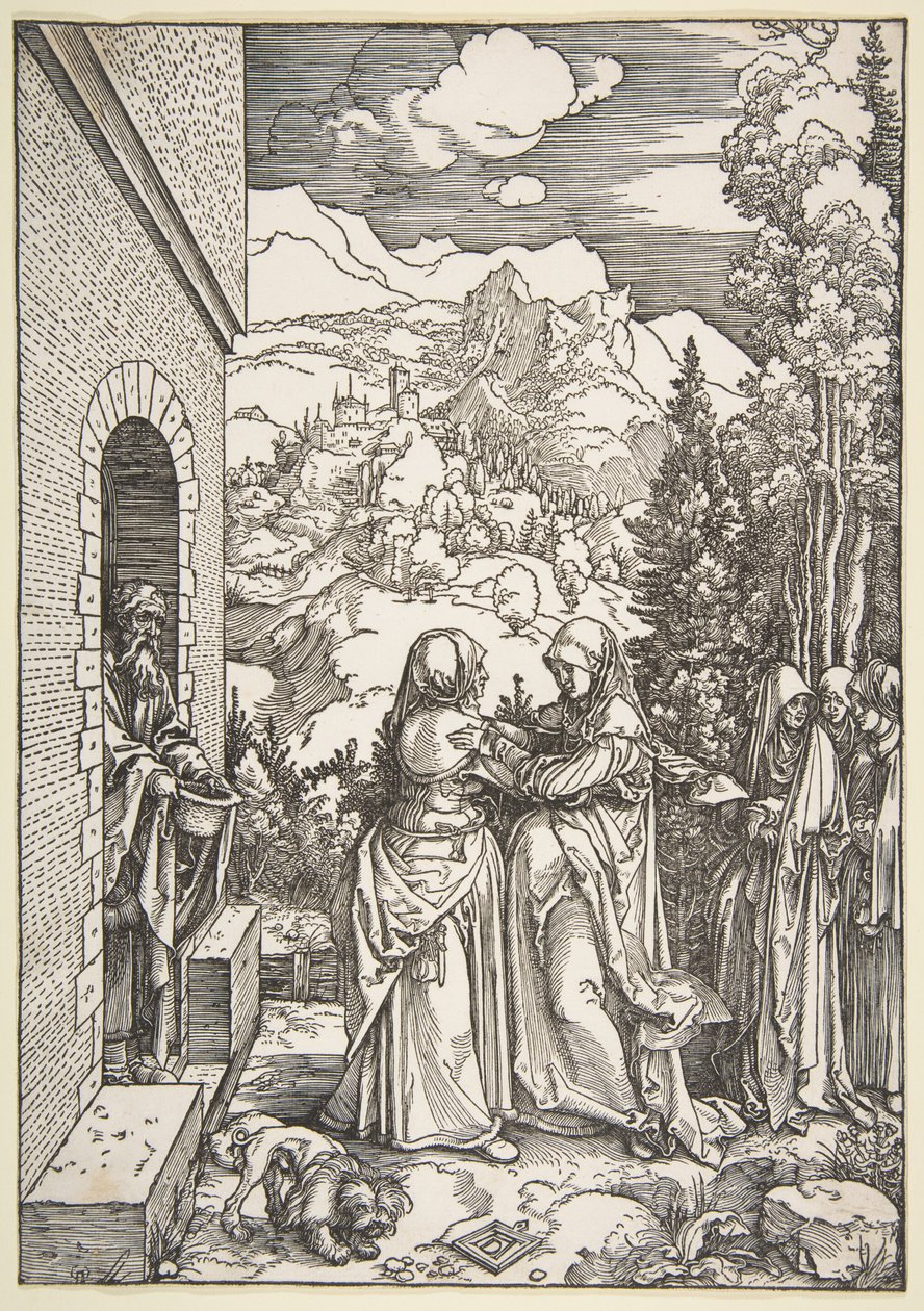 Navštívení, ze série „Život Panny Marie“ od Albrecht Dürer