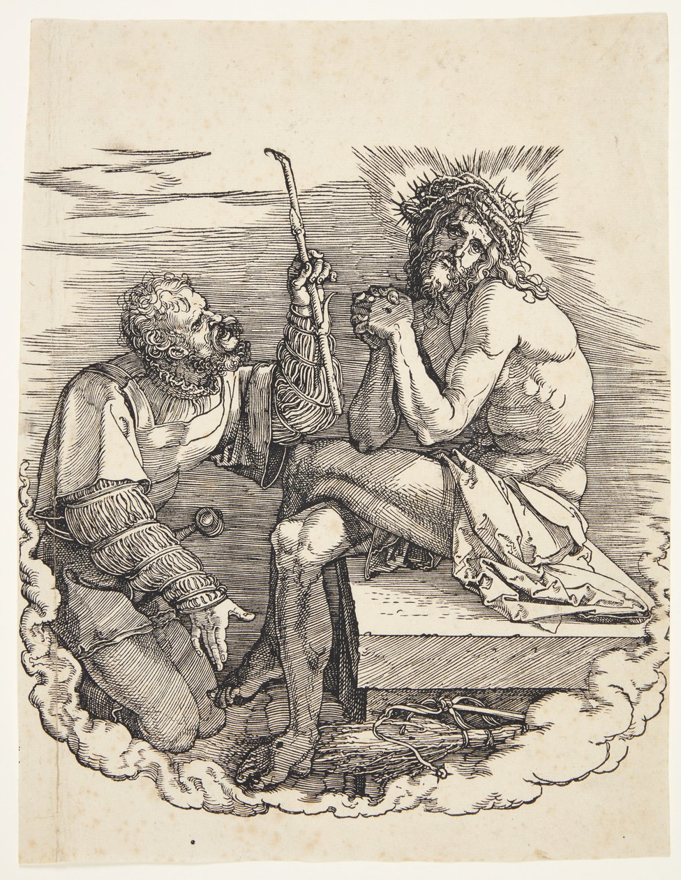 Muž smutku, kterému se vysmíval voják od Albrecht Dürer