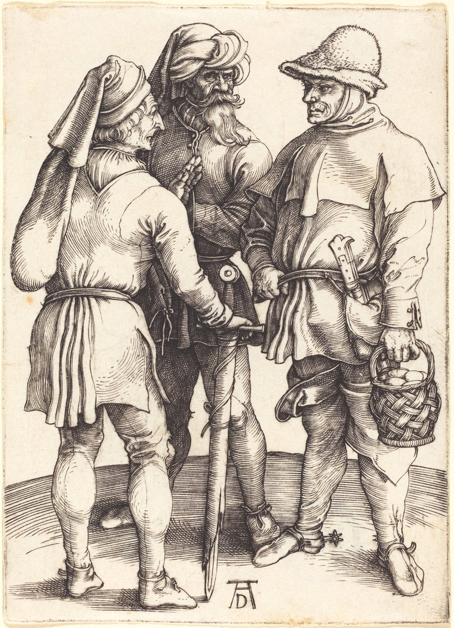 Tři rolníci v rozhovoru od Albrecht Dürer