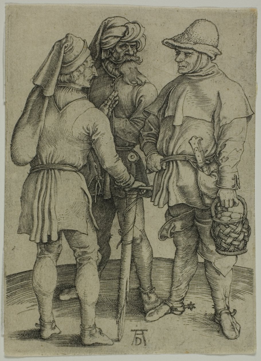Tři rolníci v rozhovoru od Albrecht Dürer