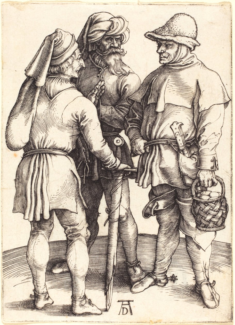 Tři rolníci v rozhovoru od Albrecht Dürer