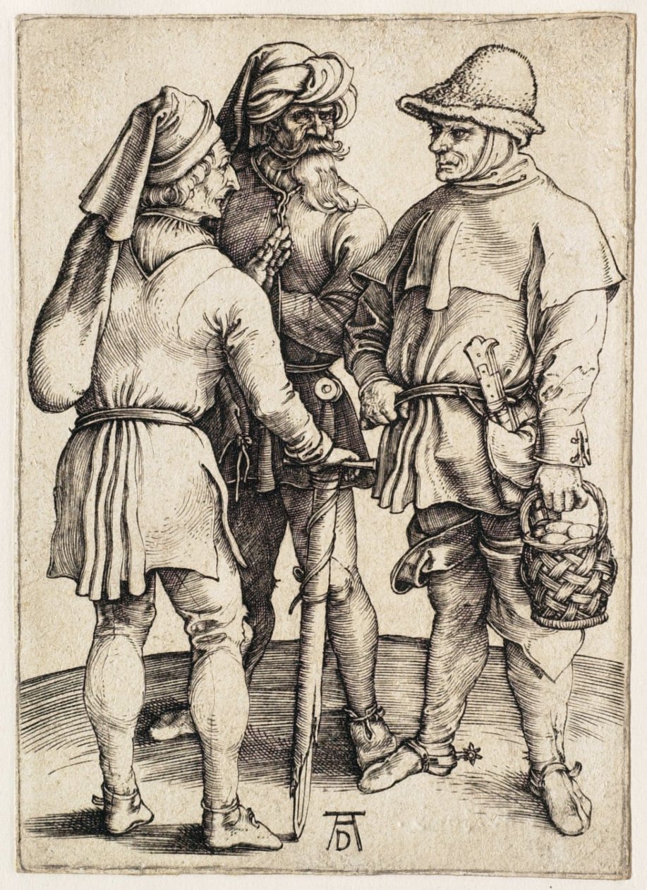 Tři rolníci v rozhovoru od Albrecht Dürer