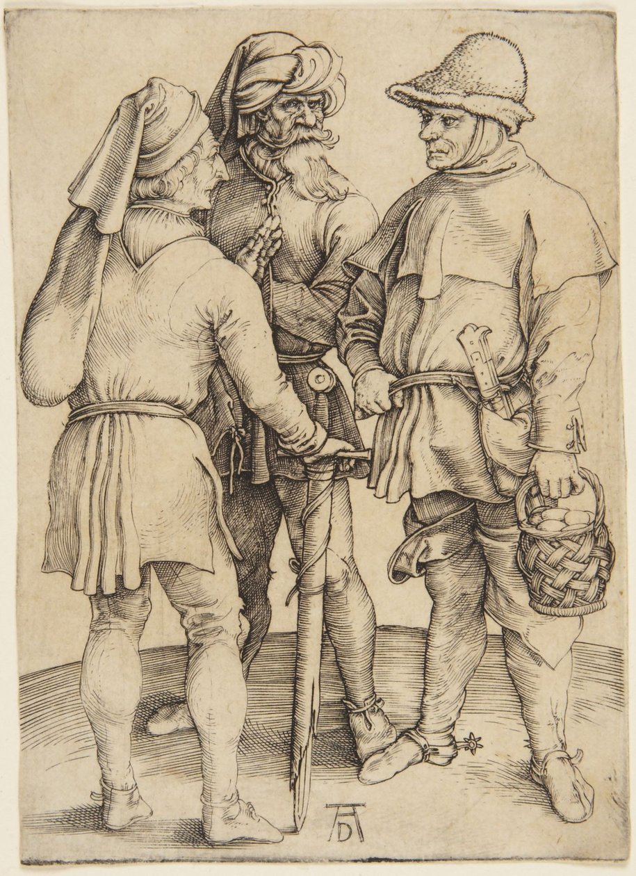 Tři rolníci v rozhovoru od Albrecht Dürer