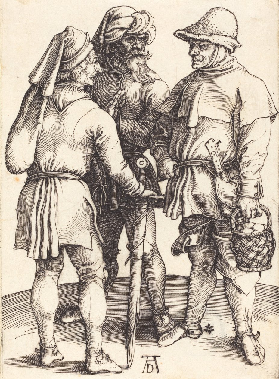 Tři rolníci v rozhovoru, c. 1497. od Albrecht Dürer