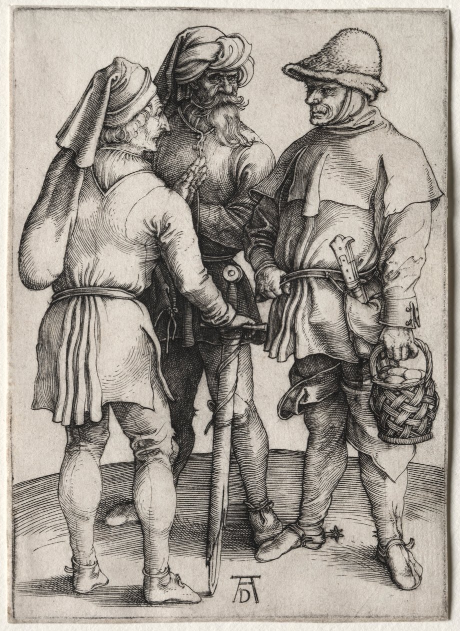 Tři rolníci v rozhovoru, c. 1497. od Albrecht Dürer