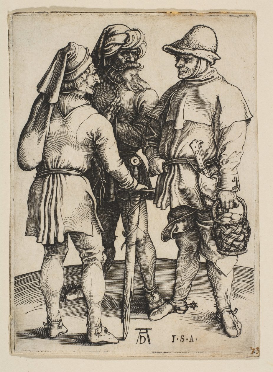 Tři rolníci v rozhovoru, ca. 1497. od Albrecht Dürer