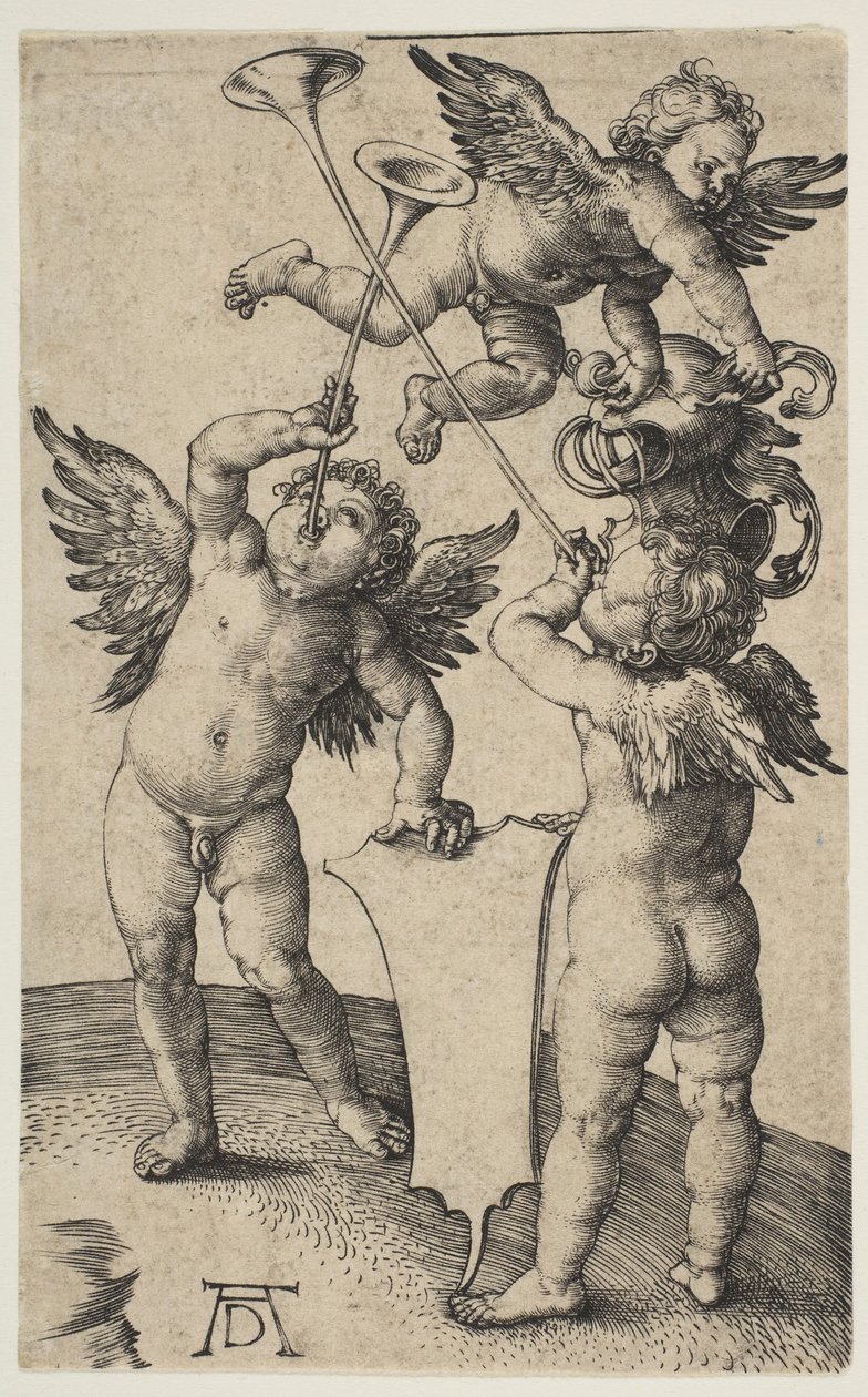 Tři Putti s trubkami, ca. 1500. od Albrecht Dürer