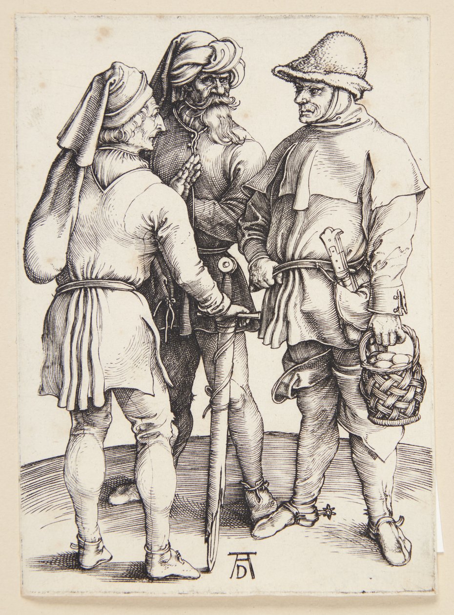 Tři rolníci v rozhovoru od Albrecht Dürer