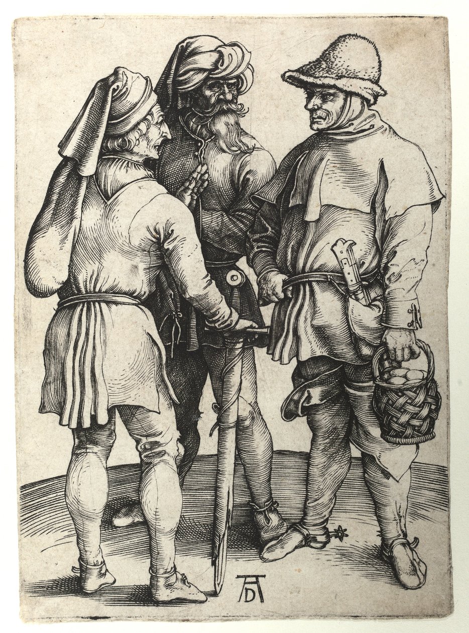 Tři vesničané v rozhovoru, kolem roku 1497 od Albrecht Dürer